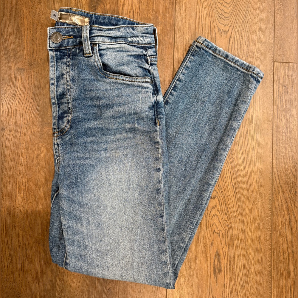 Kut from the Kloth Blue Straight Jeans with Lived-In Charm